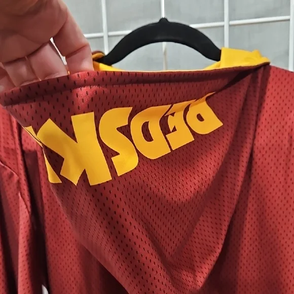 Burgundy and Gold Redskins Hoodie with Old School Logo And Name - Picture 7 of 8